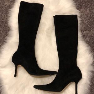 Jimmy Choo Black Suede Knee High Boots